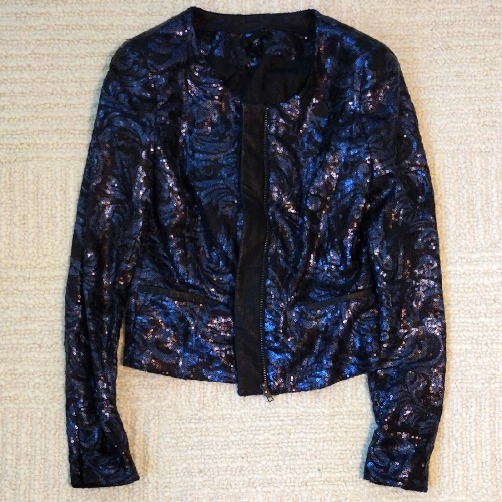 Joe's Jeans Black and Blue Women's Sequin Jacket